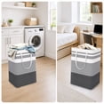 thumbnail image 2 of Brotasdro 2 Pack 75L Large Laundry Basket, Waterproof Collapsible Hamper with Reinforced Handles, Gray, 2 of 7