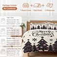 thumbnail image 6 of Merry Christmas Bedding Duvet Cover Set Twin Size 4 Pieces Black Christmas Tree Snowflakes Linen Bedding Set with Zipper Closure, 1 Comforter Cover 68x86 Inches 1 Flat Sheet & 2 Pillow Cases, 6 of 7