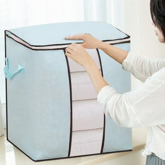 Large Storage Bags, Clothes Storage Bins Foldable Closet Organizers Storage Containers with Reinforced Handle for Clothing, Blanket, Comforters, Bed Sheets, Pillows and Toys 20x11x19in