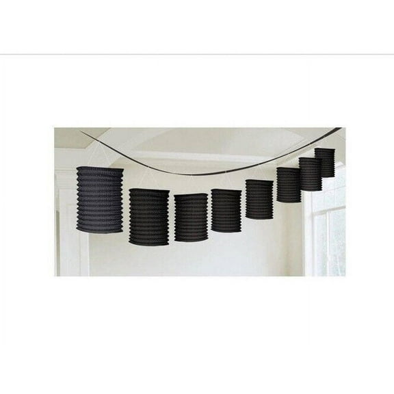 Black Paper Lantern Garland 12ft