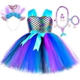 thumbnail image 5 of Vestido de princesa con tutú de sirena para niñas, elegante vestido de tul para fiesta de cumpleaños, vestido de baile, disfraz de carnaval y Halloween para niños, 5 of 5