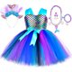 thumbnail image 5 of Vestido de princesa con tutú de sirena para niñas, elegante vestido de tul para fiesta de cumpleaños, vestido de baile, disfraz de carnaval y Halloween para niños, 5 of 5