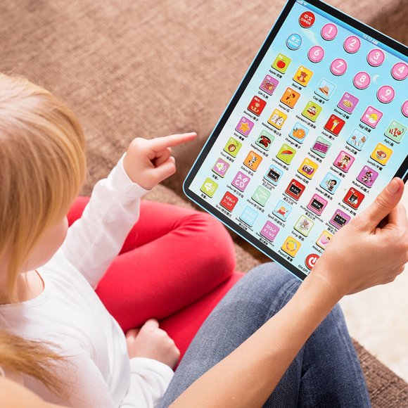 kjfeif Learning Tablet with ABC/Words/Numbers/Games/Music Interactive Educational Electronic Learning Pad ToysPreschool Children Toys Toddler Gifts for Boys and Girls