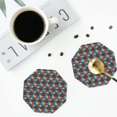thumbnail image 4 of Fuzoiu Funny Owls Print Leather Coasters Set,Drink Coasters Set of 4,for Tabletop Protection, Durable PVC Coasters,Home Décor and Housewarming Gift-Octagon, 4 of 6