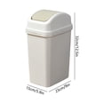 thumbnail image 3 of KOYPTL Bathroom Trash Can with Lid Square Trash Can Plastic Waste Bin for Office Bathroom and Small Spaces – Odor-Control Two-Way Swing Lid – Compact and Durable Gray, 3 of 6