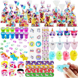  166 Pcs Unicorn Party Favors Supplies Unicorn Slap Bracelets  Mask Rings Keychains Tattoos Headband Rings Hairpin Bracelets Necklace  Goodie Bags for Rainbow Unicorn Birthday Party Favors Carnival Prize : Toys  