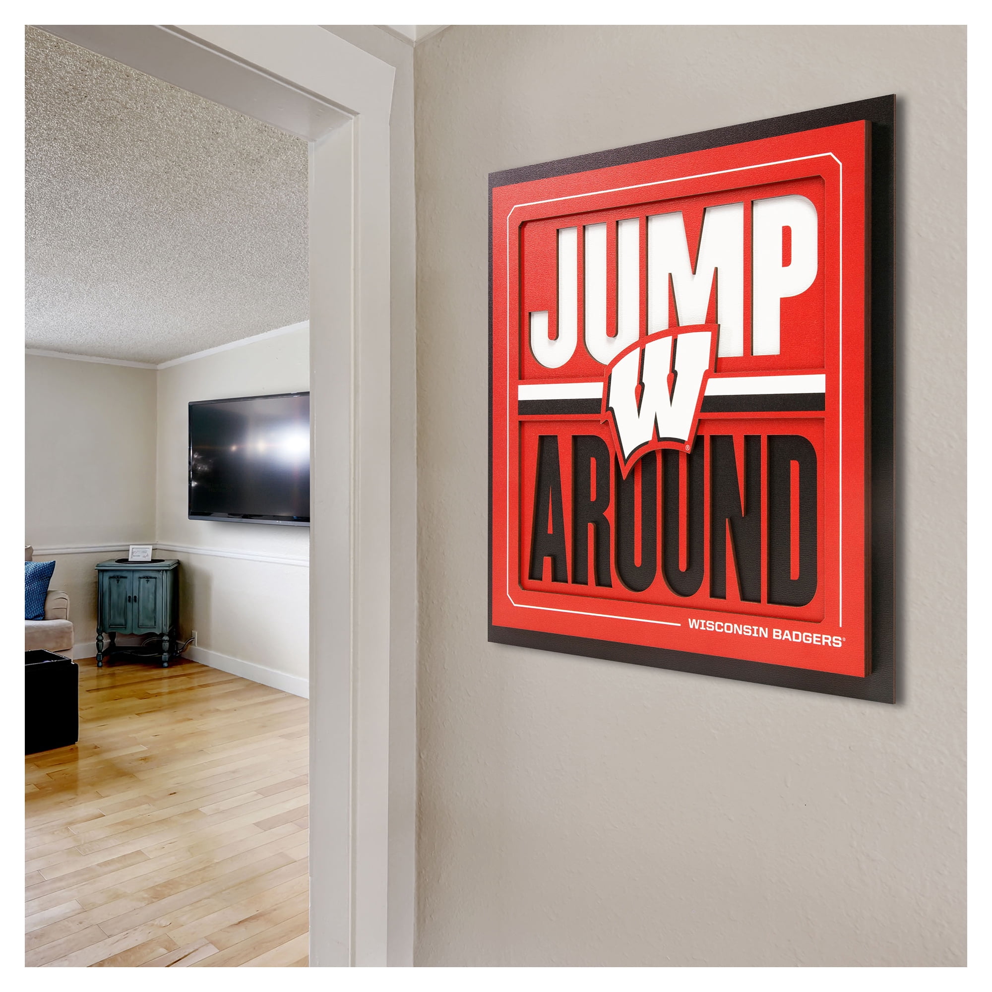 IDNA Wisconsin Badgers 12" x 12" Slogan Series 3D Wall Art
