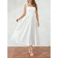 thumbnail image 4 of ZAXARRA Robe Classique pour Femmes, Robe Longue d'Été Sans Manches Dos Nu à Nouer pour Fête, 4 of 9