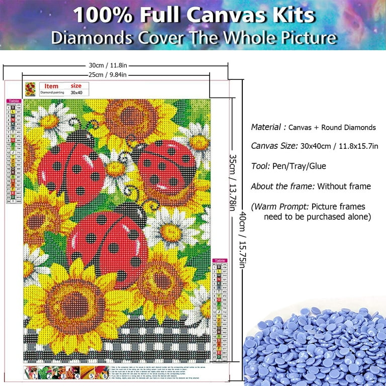 Adult Beginner Sunflower Diamond Painting Kit, 5d Full Drill Flower Diamond  Painting Gem Diy Art Craft Kit