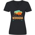 thumbnail image 3 of Inktastic Nebraska Vacation Buffalo Women's V-Neck T-Shirt, 3 of 5