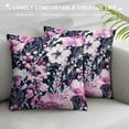 thumbnail image 3 of Chilfamy Flower Pattern Pink and White Pillow Covers for Couch Sofa Indoor Outdoor Short Plush Printed on Both Sides 1PC 20x20in, 3 of 5