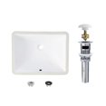 thumbnail image 2 of Stylish Undermount 18-1/4"L White Porcelain Rectangular Bathroom Sink with Pop-Up Drain P-201D, 2 of 10