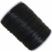 Black 1.5mm Waxed Cotton Jewelry Macrame Craft Cord 80 Yards Wolven Round