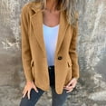 thumbnail image 2 of YDFCWXW Women Solid Color Blazer Wool Blend Causal Business Office Open Front Blazers Jacket for 2025 Fall Khaki, XL, 2 of 6