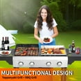 thumbnail image 4 of 4 Burner Propane Gas Grill and Griddle Combo with Foldable Side Table, 470 sq in Cast Iron Grate & 248 sq in Flat Top, 38,200 BTU Outdoor BBQ Grill for Outdoor, BBQ, Camping, 4 of 8