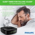 thumbnail image 5 of PHILIPS Radio despertador para dormitorios, pantalla LED, repetición fácil, temporizador de apagado, radio despertador con batería de respaldo reloj de dormitorio (pilas no incluidas), 5 of 5