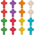thumbnail image 1 of 1 caja de 100 cuentas pequeñas de Pascua, de magnesita, con forma de crucifijo, color blanco, rojo y azul., 1 of 9