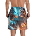 thumbnail image 3 of Kdxio Blue Dragon And White Tiger Pattern Mens Casual Shorts - Drawstring Summer Beach Sports Shorts for Men, 3 of 5