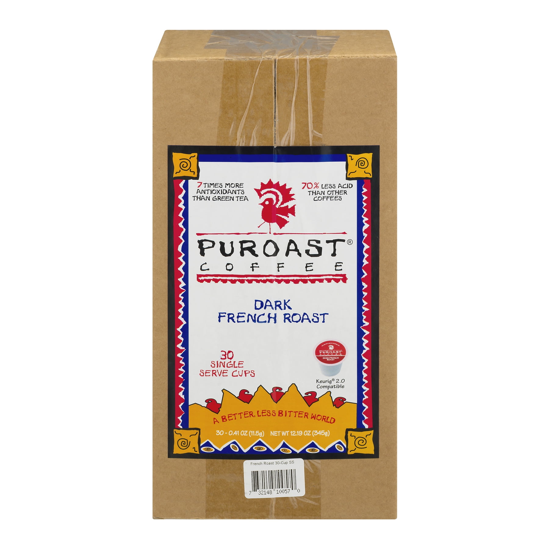 Puroast French Dark Roast Low Acid Coffee Pods, 30 ct