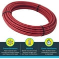thumbnail image 3 of SharkBite U860R100 PEX Pipe 1/2 Inch, Red, Flexible Water Pipe Tubing, Potable Water, Push-to-Connect Plumbing Fittings, 100 Feet Coil of Piping, 3 of 5