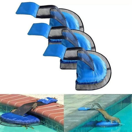 Hkz Pool Critter Animal Escape Ramp 2-Pack Pool Animal Rescue Ramps (Light Blue) - Saves Frogs & Critters From Drowning Lily Pad Float