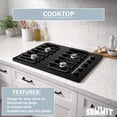 thumbnail image 5 of Summit 30" Gas Cooktop, 4-Burner, Electric Ignition, 115V, Black - TNL053I, 5 of 7