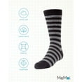 thumbnail image 6 of MeMoi Two Color Striped Cotton Blend Dress Socks - Boys - Male, 6-7, Black, 6 of 7
