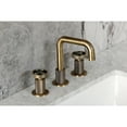 thumbnail image 3 of Kingston Brass KS1413RNX Ostro Two-Handle 3-Hole Deck Mount Widespread Bathroom Faucet with Push Pop-up Drain in Antique Brass, 3 of 8