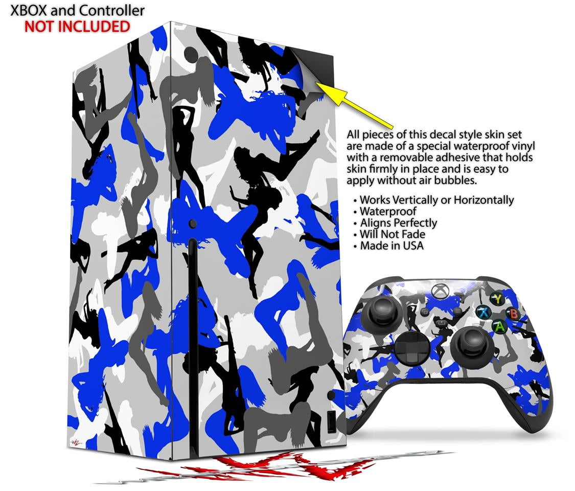WraptorSkinz Skin Wrap compatible with the 2020 XBOX Series X Console and  Controller Sexy Girl Silhouette Camo Blue (XBOX NOT INCLUDED)