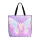 thumbnail image 1 of Easygdp Purple Sparkling Butterfly Bolsa Tote para Mujer, Bolso de Hombro para Trabajo, Playa, Viajes, Compras y Supermercado, 1 of 7