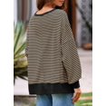 thumbnail image 5 of Women's Fall Oversized Sweatshirt Casual Waffle Knit Long Sleeve Crewneck Split Pullover Tunic Tops, 5 of 5