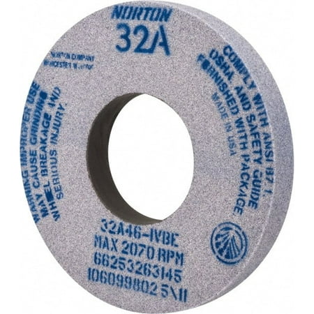 

Norton 12 Diam x 5 Hole x 1-1/2 Thick I Hardness 46 Grit Surface Grinding Wheel Aluminum Oxide Type 1 Coarse Grade 2 070 Max RPM Vitrified Bond No Recess
