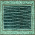 thumbnail image 1 of Ahgly Company Machine Washable Indoor Square Persian Turquoise Blue Traditional Area Rugs, 6' Square, 1 of 4