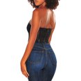 thumbnail image 3 of goowrom Women's Mesh Off Shoulder Sleeveless Asymmetric Tube Tops Vest, 3 of 10