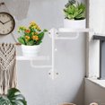 thumbnail image 6 of Mosawomo 2-Layer Rotating Window Sill Plant Rack Metal Plant Rack Wall-Mounted Flower Pot Rack Suitable for Indoor and Outdoor Gardens (White), 6 of 6