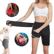 OhhGo Compression Thigh Sleeve, Hip Brace Adjustable Hip Pain Groin Support Wrap Belt for Men Women Sciatica Pain Relief, Compression Brace for Pulled Muscles Suppor