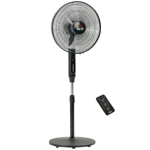 HOMCOM Standing Floor Fan with Remote Control Tall Pedestal Electric Fan