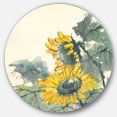 thumbnail image 1 of Designart 'Tradionnal Sunflower II' Traditional Metal Circle Wall Art, 1 of 3