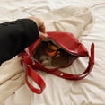 thumbnail image 3 of Bolso de hombro para mujer con lazo de metal bolso de media luna de cuero PU para viajes de vacaciones, 3 of 9