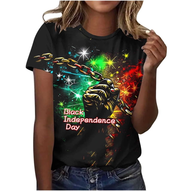 Tops de Ajuste Suelto para las Mujeres Sudadera Casual Impresa Manga Corta Cuello Redondo Superior, Poliéster