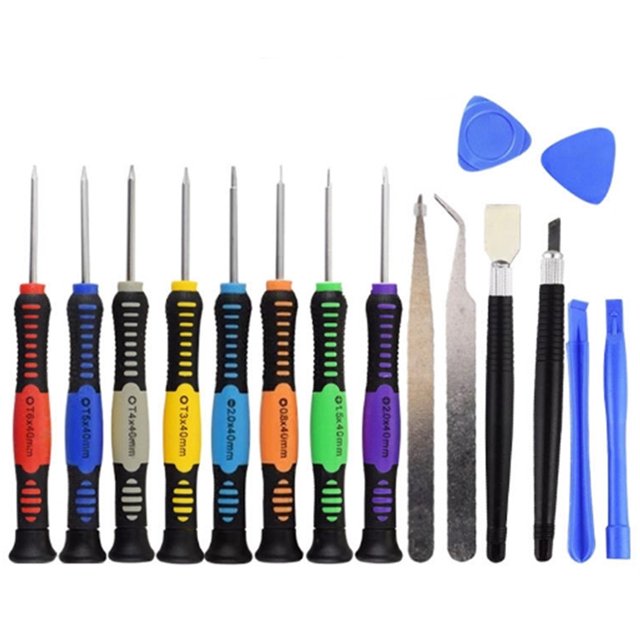 (Juego de 16 piezas, lote de dos colores) Juego de herramientas de reparación y desmontaje de teléfonos móviles y computadoras