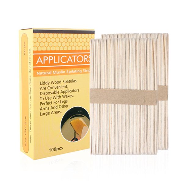 Palitos De Cera De Madera Aplicador De Cera Palos Espátulas De Depilación Palo De Depilación Corporal 100 Uds Advancent CE006424-00