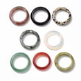 thumbnail image 2 of 8pcs Natural Gemstone Rings Wide Band Rings Size 6 1/4~Size 11 3/4(16.7~21.1mm), 2 of 6