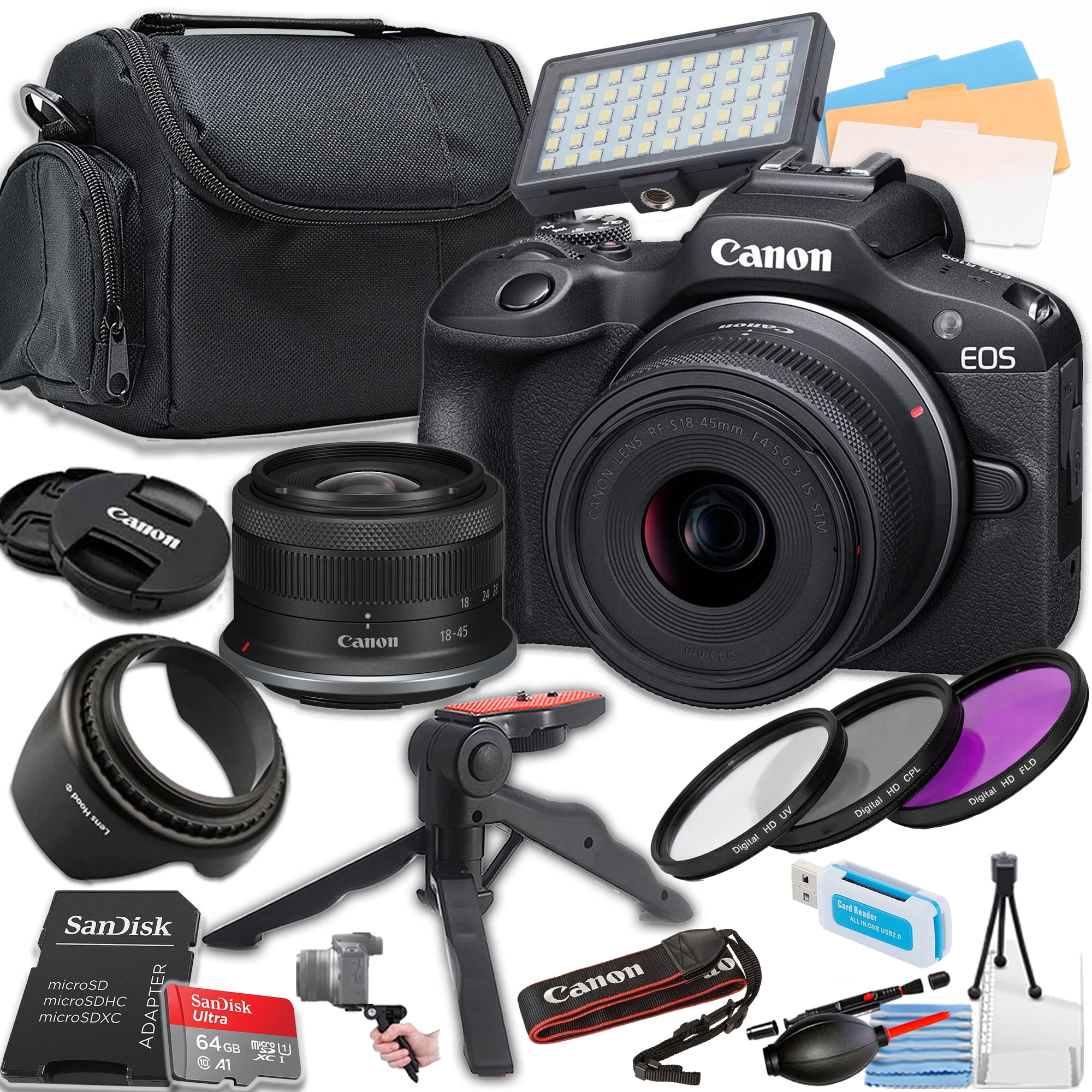 Canon EOS R100 Mirrorless Camera with RF-S18-45mm IS STM Lens, APS-C Sensor, 24.1MP, Entry-Level Creators (International Version)