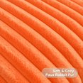 thumbnail image 3 of Single-Sided Faux Fur Plush Throw Pillow Covers 20 x 20 Inch Set of 2 Fuzzy Striped Soft Cozy Pillowcase Luxury Decorative Lumbar Pillows Fluffy Rectangle Cushion Cover for Couch Bed, Orange, 3 of 6