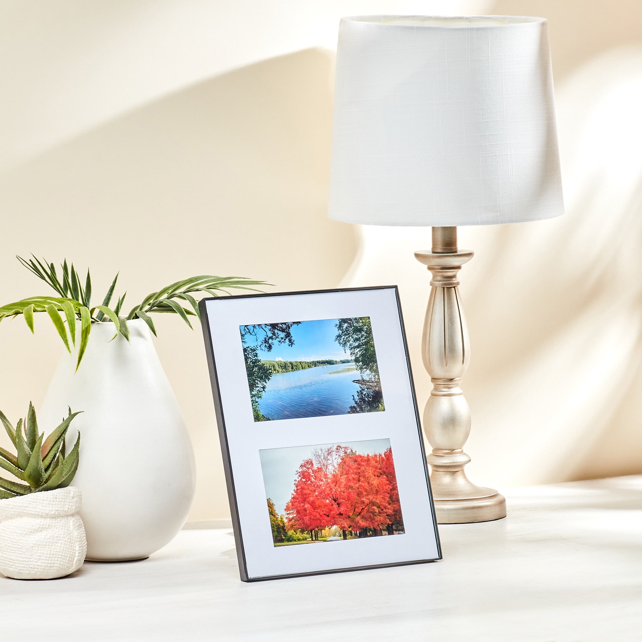 (6 pack) Mainstays – 4x6 Picture Frame – Black Front Loading 2 Photo Wall or Tabletop Photo Frame