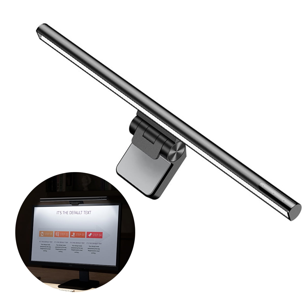 Space Saving Computer Monitor Light USB Powered Office Lamp Eye Protection 3 Color Modes LED Lights with Hue Adjustment Features No Screen Glare Screen Light Bar e-Reading LED Task Lamp Black