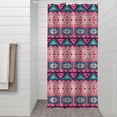 thumbnail image 2 of Pink and Teal Geometric Boho Pattern Shower Curtain 36"x72" ,Bathroom Decorative Shower Curtains Set with 12 Hooks,Modern Waterproof Washable Shower Curtain, 2 of 6