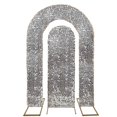 thumbnail image 3 of BalsaCircle 2 Silver Big Sequin Round Top Wedding Arch Backdrop Stand Covers Party Wedding Reception Events Decorations Supplies, 3 of 7