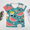 thumbnail image 4 of Summer Beach Party Vibes Women's Blouse Short Sleeve Women's Top T-Shirt Spring Summer Clothes, 4 of 7